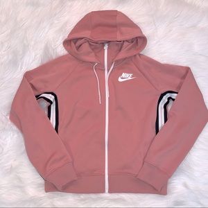 Women’s Nike Zip Hoodie Pink with Arm Stripes S